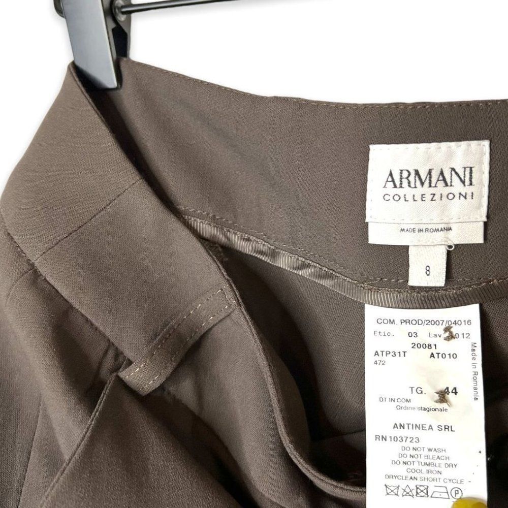 Armani Collezioni Brown Straight Leg Ankle Trouser Pants Size 44 - Picture 5 of 6